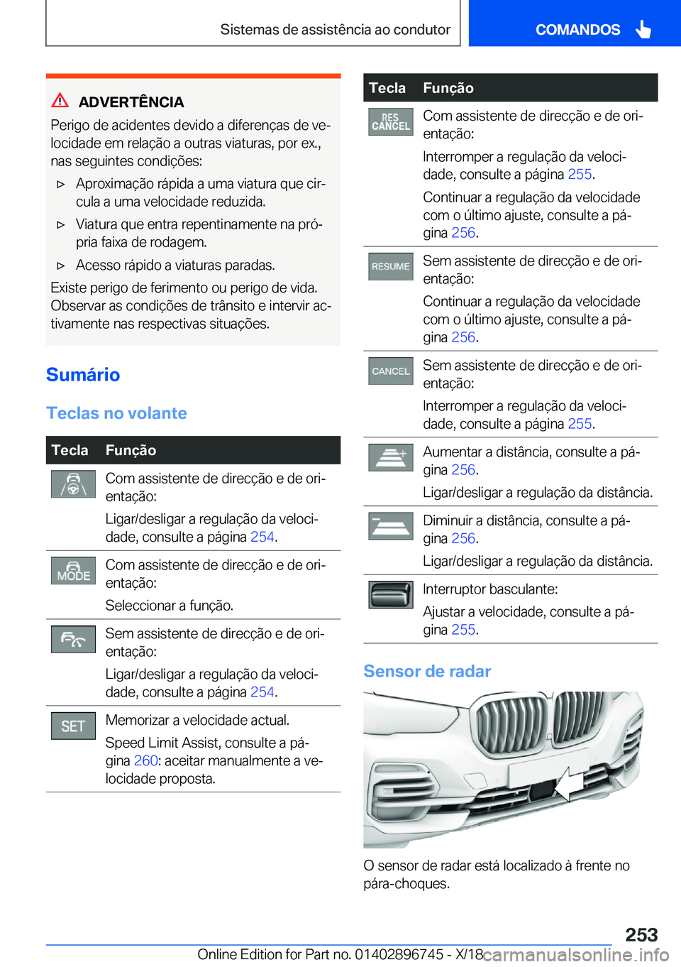 BMW X5 2019  Manual do condutor (in Portuguese) �A�D�V�E�R�T�