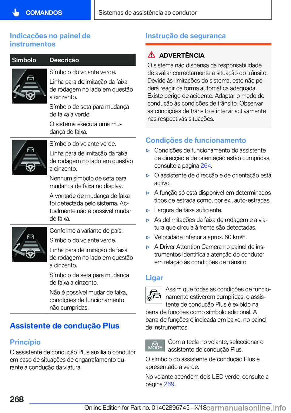 BMW X5 2019  Manual do condutor (in Portuguese) �I�n�d�i�c�a�