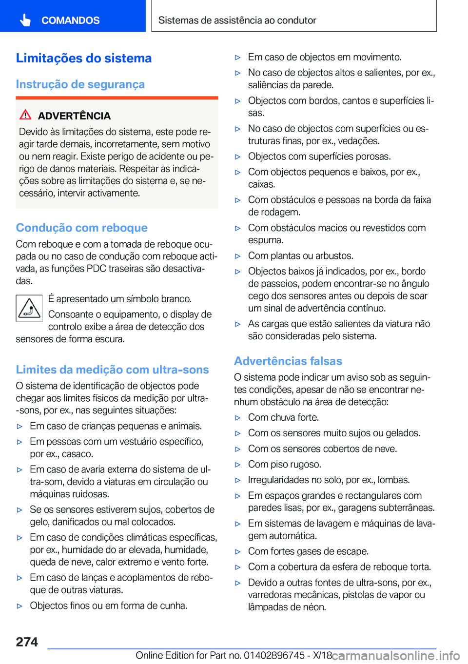 BMW X5 2019  Manual do condutor (in Portuguese) �L�i�m�i�t�a�