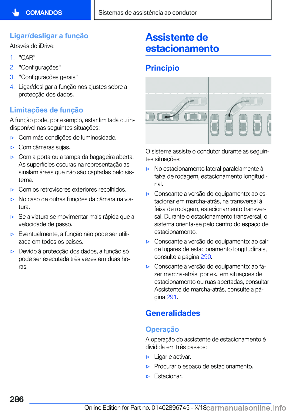 BMW X5 2019  Manual do condutor (in Portuguese) �L�i�g�a�r�/�d�e�s�l�i�g�a�r��a��f�u�n�