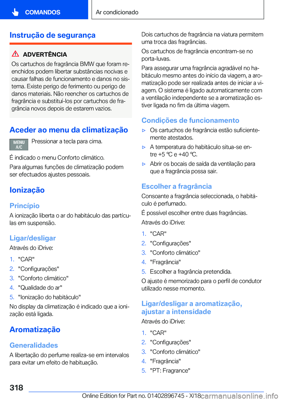 BMW X5 2019  Manual do condutor (in Portuguese) �I�n�s�t�r�u�