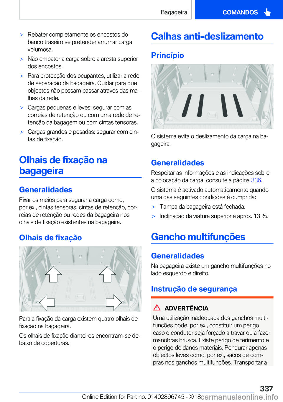 BMW X5 2019  Manual do condutor (in Portuguese) x�R�e�b�a�t�e�r��c�o�m�p�l�e�t�a�m�e�n�t�e��o�s��e�n�c�o�s�t�o�s��d�o
�b�a�n�c�o��t�r�a�s�e�i�r�o��s�e��p�r�e�t�e�n�d�e�r��a�r�r�u�m�a�r��c�a�r�g�a �v�o�l�u�m�o�s�a�.x�N�ã�o��e�m�b�a�t�e�