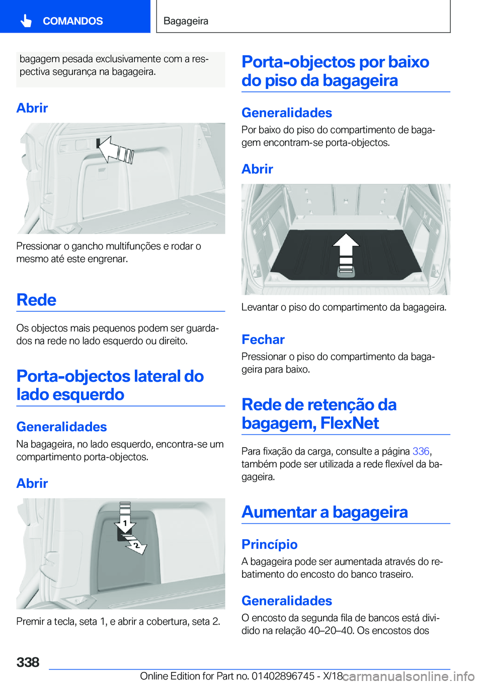 BMW X5 2019  Manual do condutor (in Portuguese) �b�a�g�a�g�e�m��p�e�s�a�d�a��e�x�c�l�u�s�i�v�a�m�e�n�t�e��c�o�m��a��r�e�sª
�p�e�c�t�i�v�a��s�e�g�u�r�a�n�