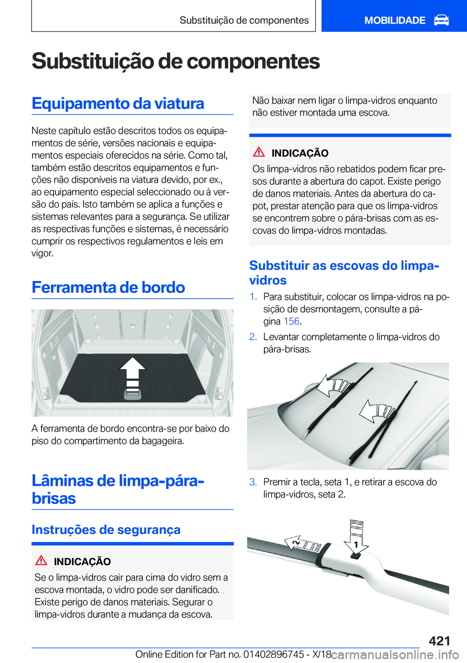 BMW X5 2019  Manual do condutor (in Portuguese) �S�u�b�s�t�i�t�u�i�