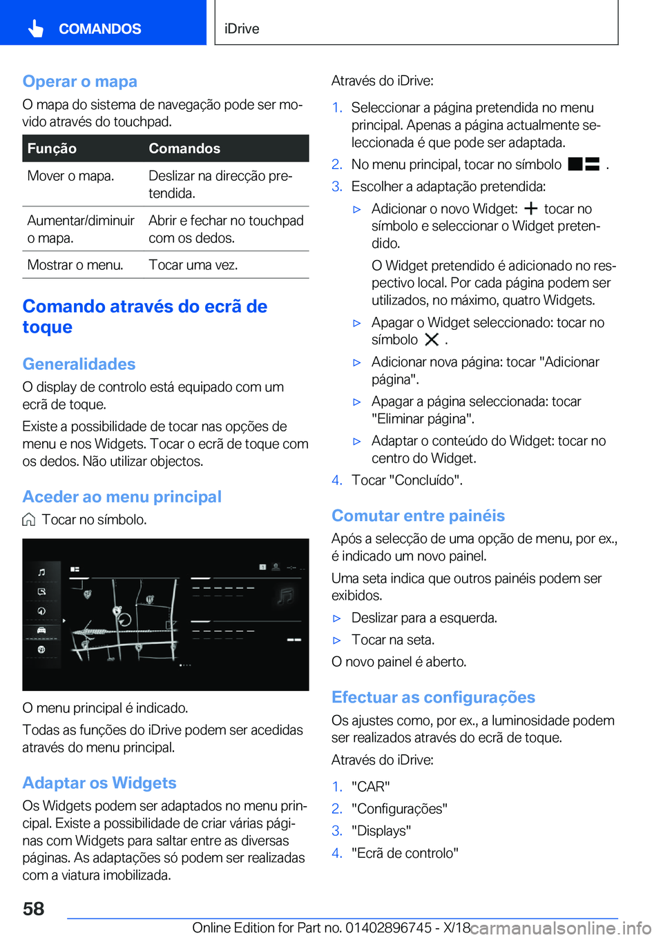 BMW X5 2019  Manual do condutor (in Portuguese) �O�p�e�r�a�r��o��m�a�p�a�O��m�a�p�a��d�o��s�i�s�t�e�m�a��d�e��n�a�v�e�g�a�
