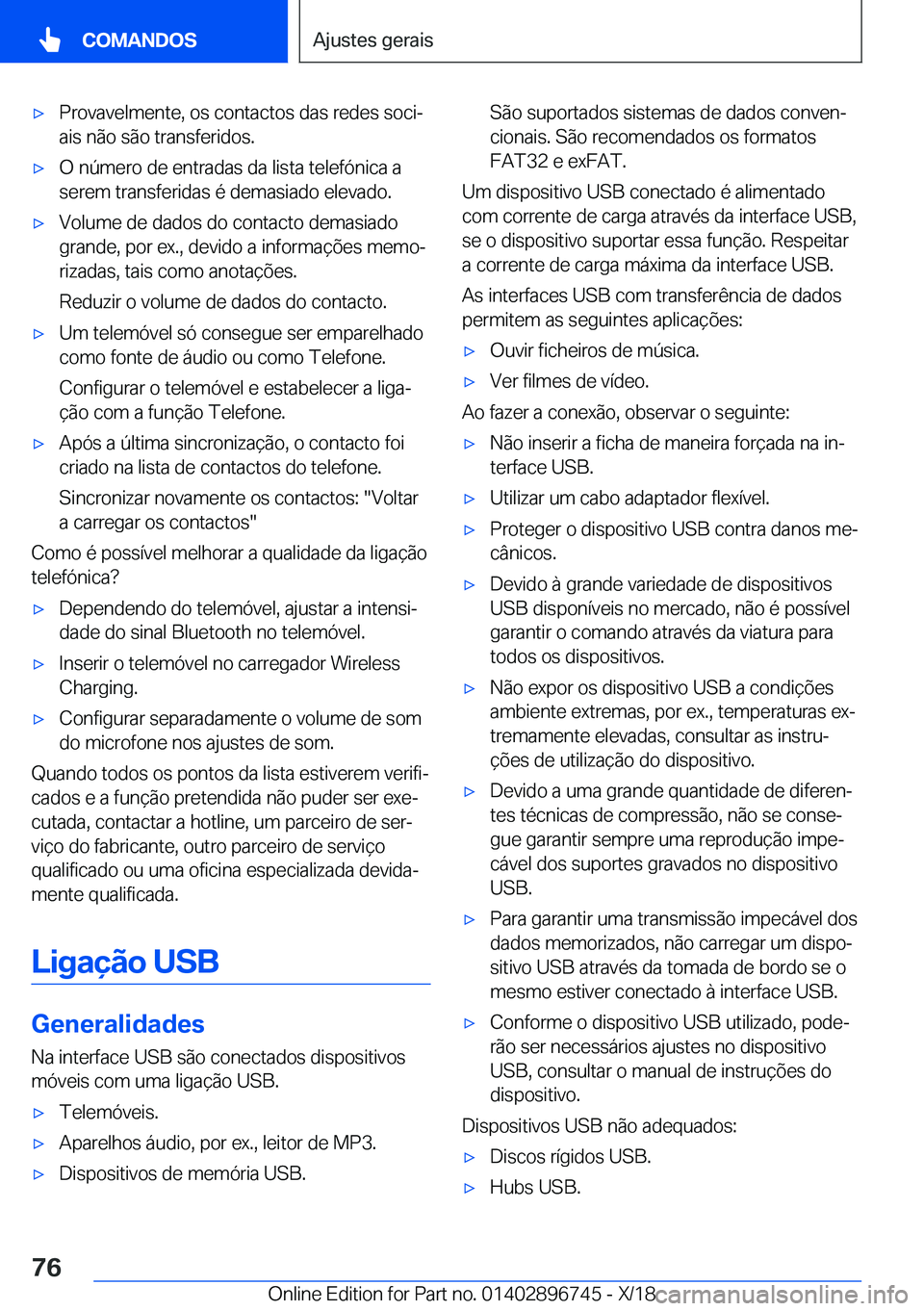BMW X5 2019  Manual do condutor (in Portuguese) x�P�r�o�v�a�v�e�l�m�e�n�t�e�,��o�s��c�o�n�t�a�c�t�o�s��d�a�s��r�e�d�e�s��s�o�c�iª�a�i�s��n�ã�o��s�ã�o��t�r�a�n�s�f�e�r�i�d�o�s�.x�O��n�