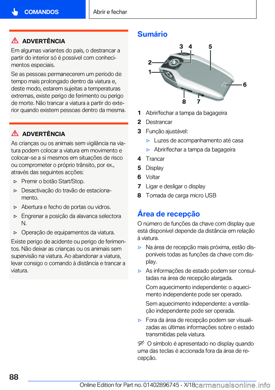 BMW X5 2019  Manual do condutor (in Portuguese) �A�D�V�E�R�T�