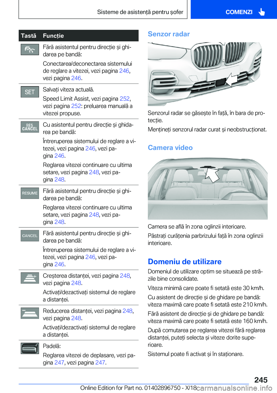 BMW X5 2019  Ghiduri De Utilizare (in Romanian) �T�a�s�t�