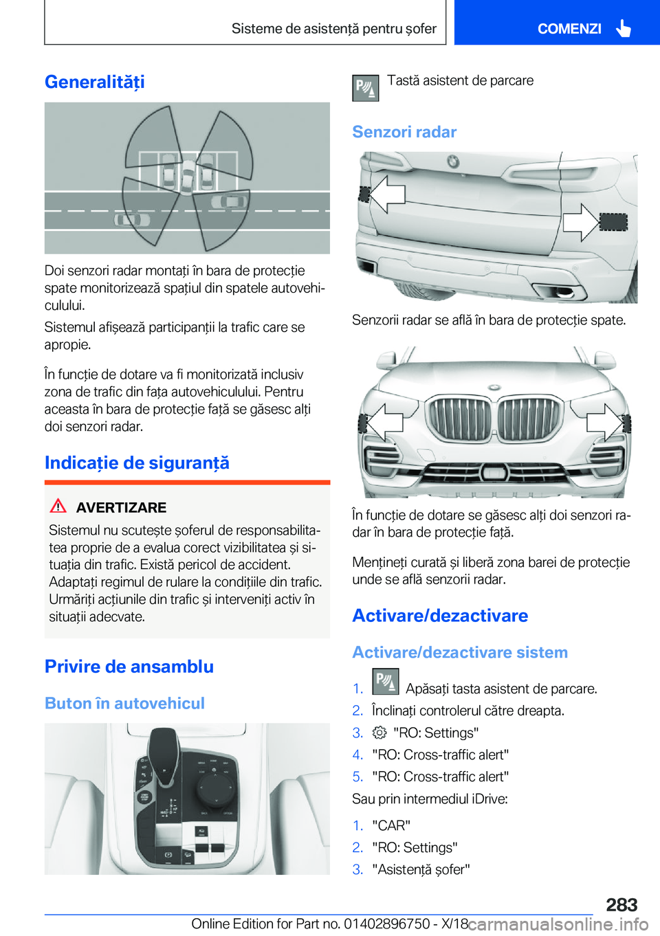 BMW X5 2019  Ghiduri De Utilizare (in Romanian) �G�e�n�e�r�a�l�i�t�