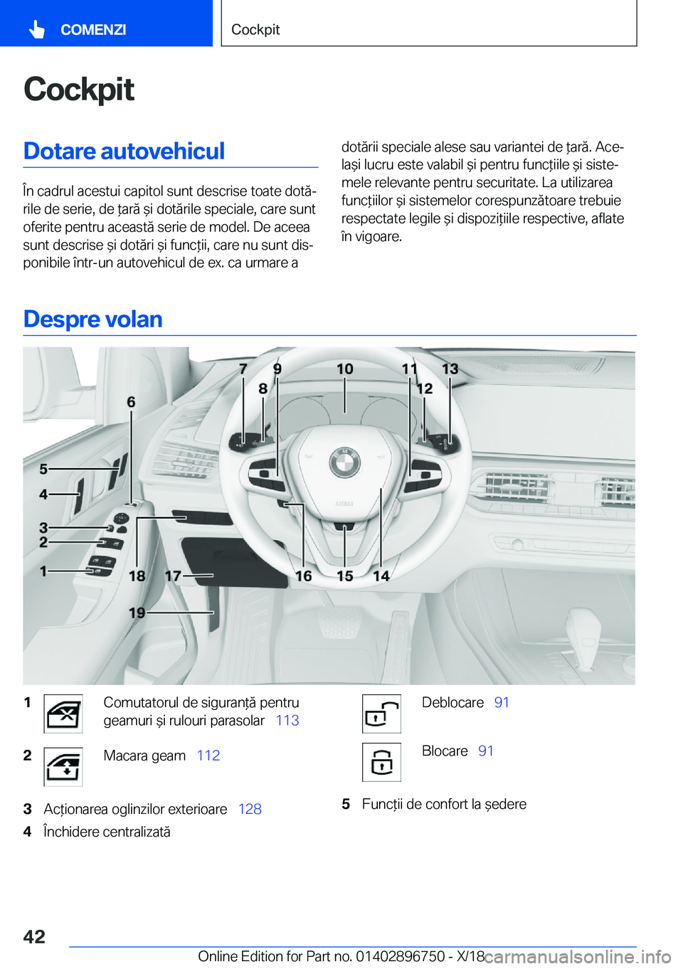 BMW X5 2019  Ghiduri De Utilizare (in Romanian) �C�o�c�k�p�i�t�D�o�t�a�r�e��a�u�t�o�v�e�h�i�c�u�l
�