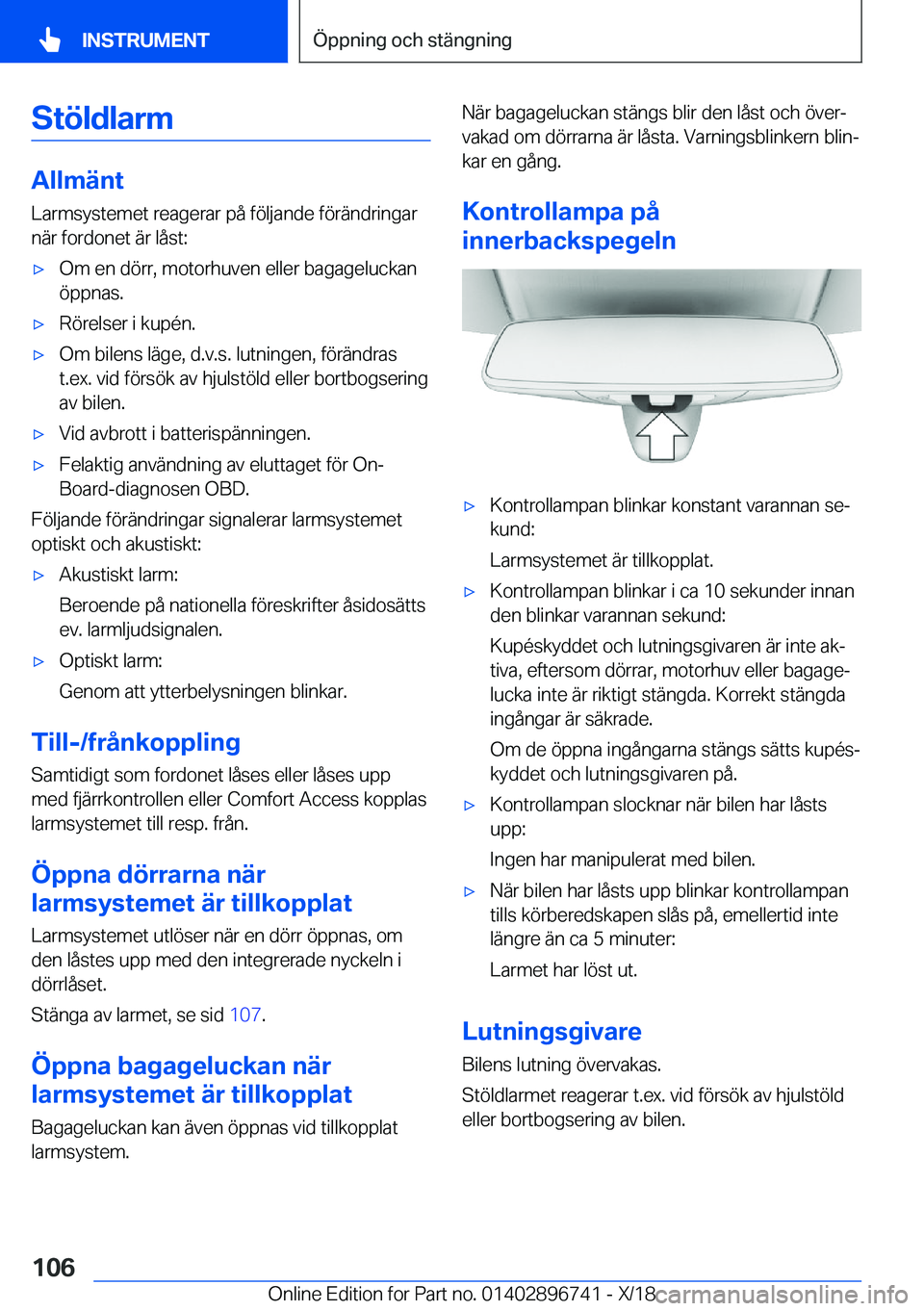 BMW X5 2019  InstruktionsbÖcker (in Swedish) �S�t�