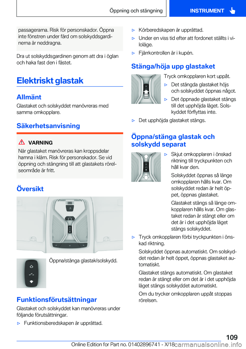 BMW X5 2019  InstruktionsbÖcker (in Swedish) �p�a�s�s�a�g�e�r�a�r�n�a�.��R�i�s�k��f�