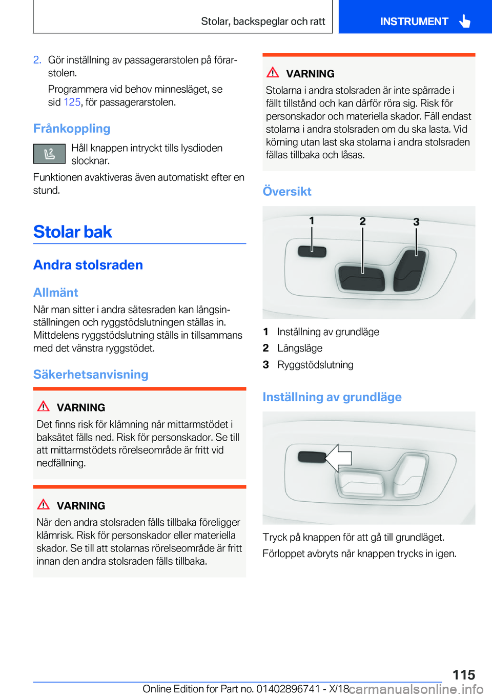 BMW X5 2019  InstruktionsbÖcker (in Swedish) �2�.�G�