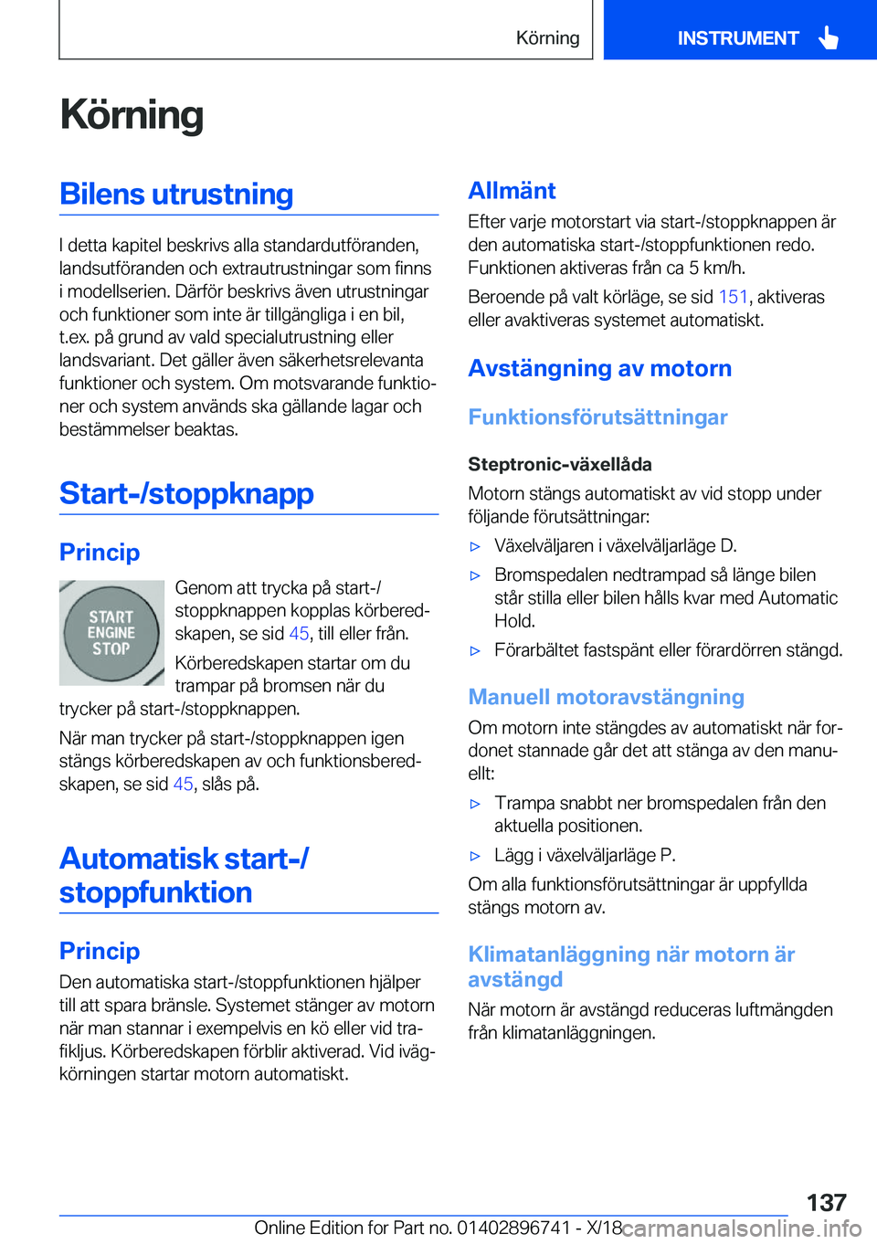 BMW X5 2019  InstruktionsbÖcker (in Swedish) �K�