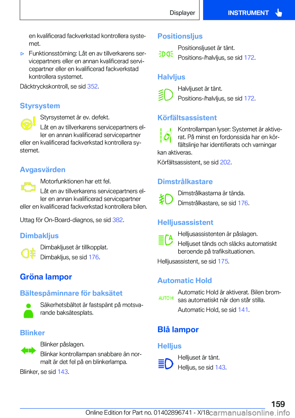 BMW X5 2019  InstruktionsbÖcker (in Swedish) �e�n��k�v�a�l�i�f�i�c�e�r�a�d��f�a�c�k�v�e�r�k�s�t�a�d��k�o�n�t�r�o�l�l�e�r�a��s�y�s�t�ej�m�e�t�.x�F�u�n�k�t�i�o�n�s�s�t�