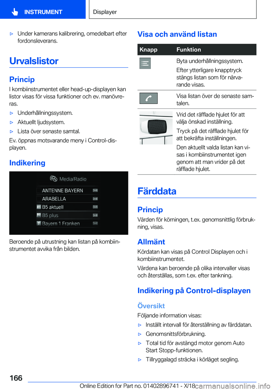 BMW X5 2019  InstruktionsbÖcker (in Swedish) x�U�n�d�e�r��k�a�m�e�r�a�n�s��k�a�l�i�b�r�e�r�i�n�g�,��o�m�e�d�e�l�b�a�r�t��e�f�t�e�r�f�o�r�d�o�n�s�l�e�v�e�r�a�n�s�.
�U�r�v�a�l�s�l�i�s�t�o�r
�P�r�i�n�c�i�p
�I��k�o�m�b�i�i�n�s�t�r�u�m�e�n�t�e�