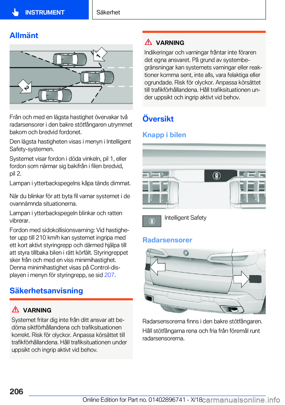 BMW X5 2019  InstruktionsbÖcker (in Swedish) �A�l�l�m�ä�n�t
�F�r�å�n��o�c�h��m�e�d��e�n��l�ä�g�s�t�a��h�a�s�t�i�g�h�e�t��