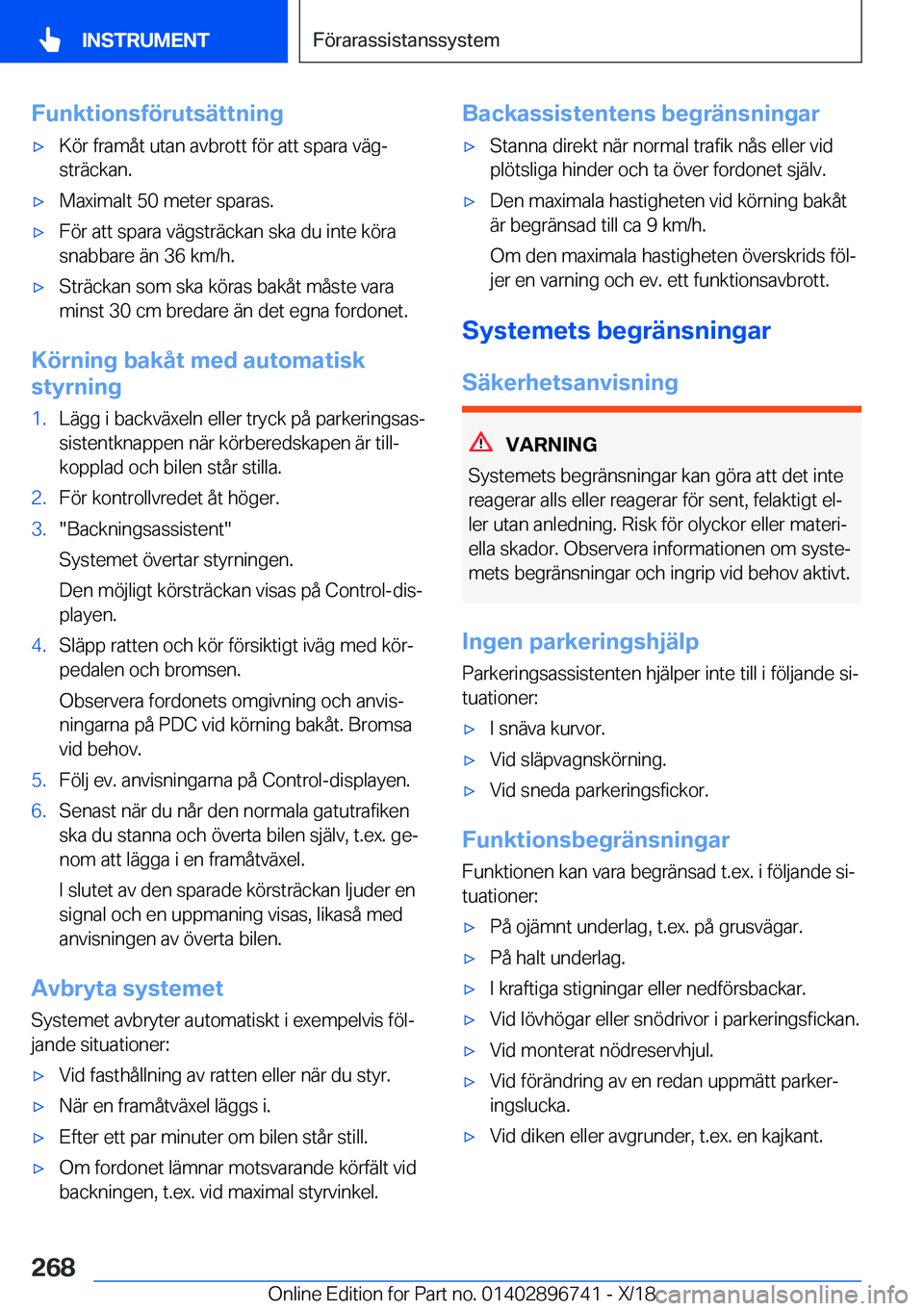 BMW X5 2019  InstruktionsbÖcker (in Swedish) �F�u�n�k�t�i�o�n�s�f�