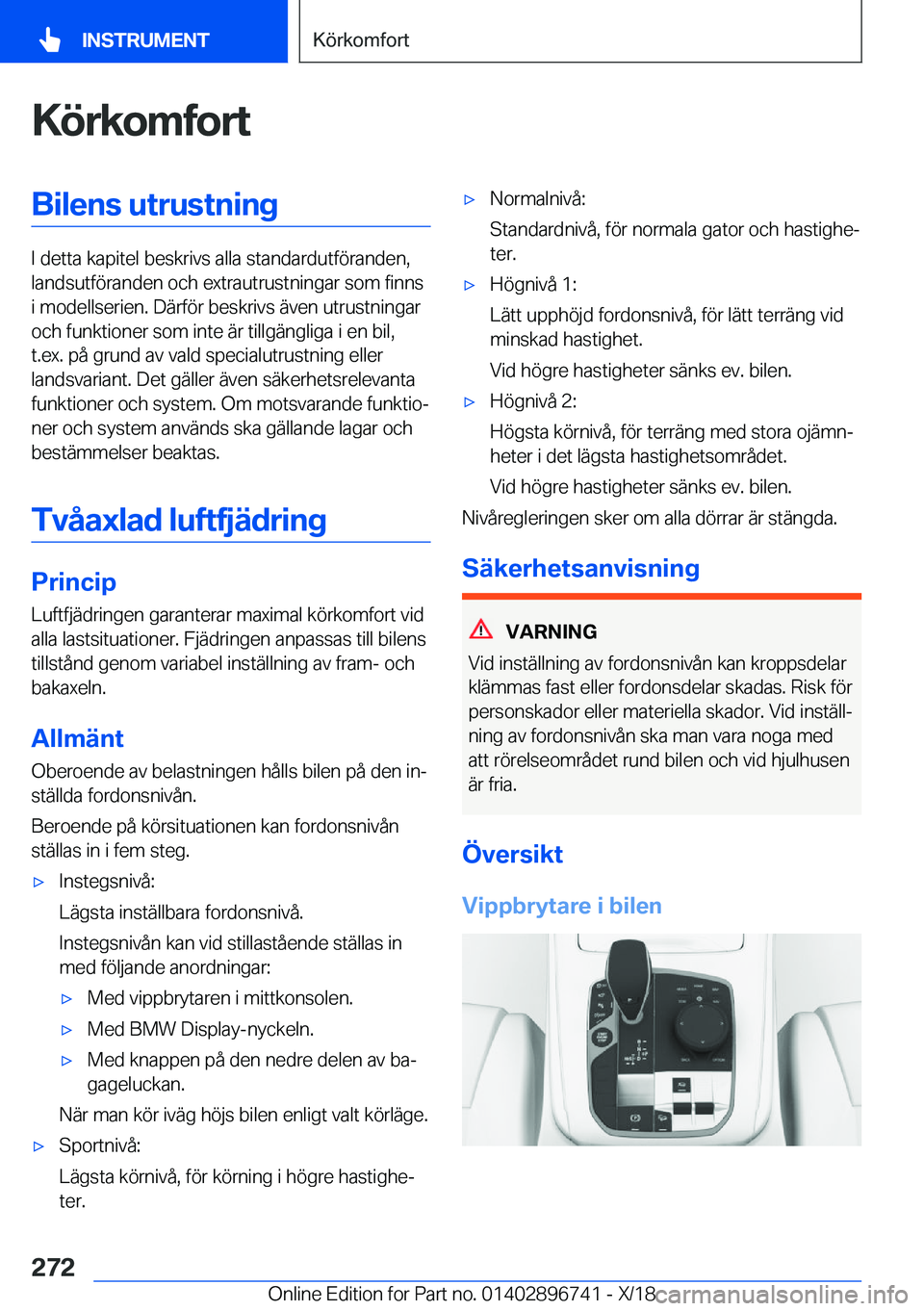BMW X5 2019  InstruktionsbÖcker (in Swedish) �K�