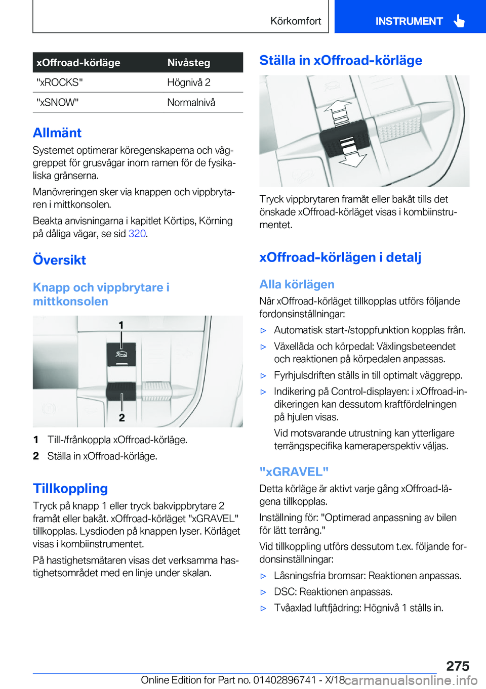 BMW X5 2019  InstruktionsbÖcker (in Swedish) �x�O�f�f�r�o�a�d�-�k�