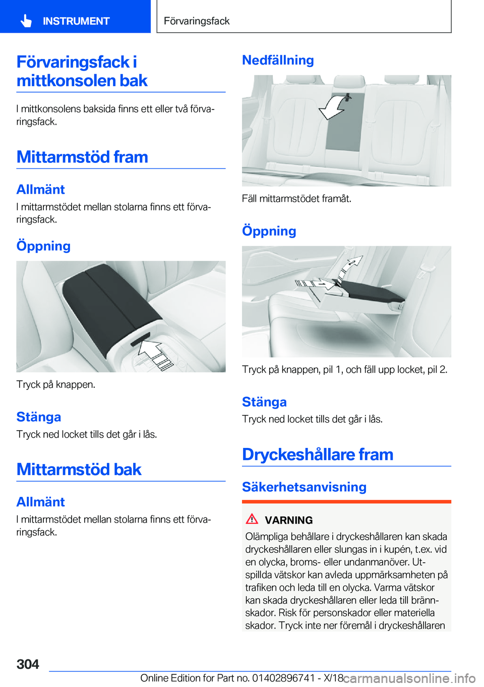 BMW X5 2019  InstruktionsbÖcker (in Swedish) �F�