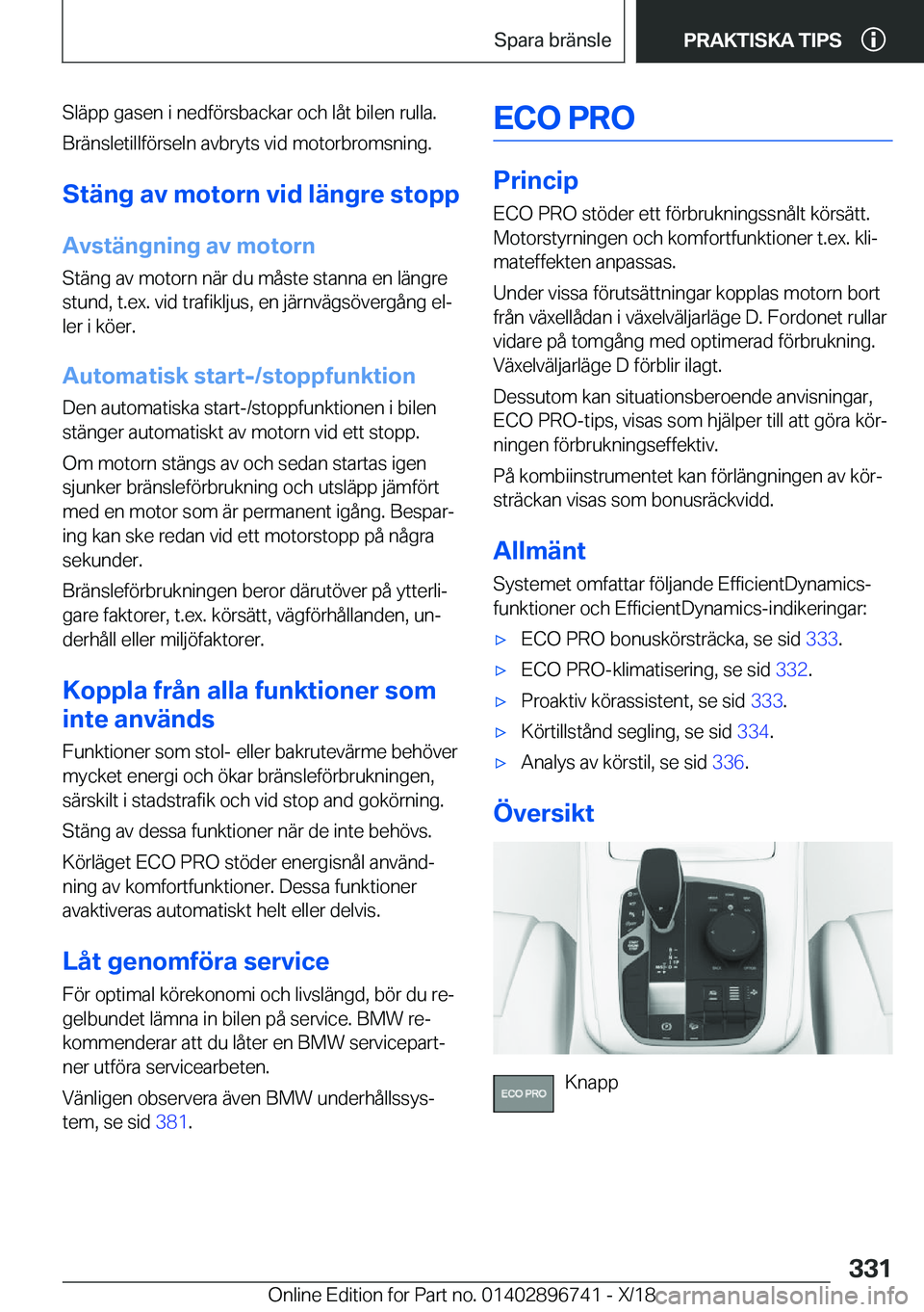 BMW X5 2019  InstruktionsbÖcker (in Swedish) �S�l�ä�p�p��g�a�s�e�n��i��n�e�d�f�