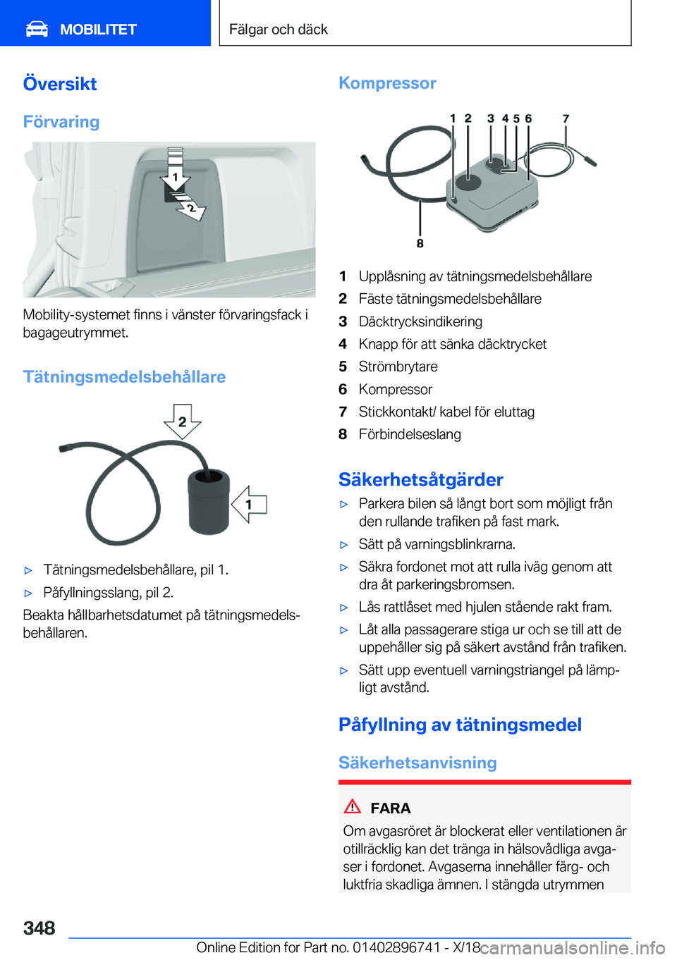 BMW X5 2019  InstruktionsbÖcker (in Swedish) �