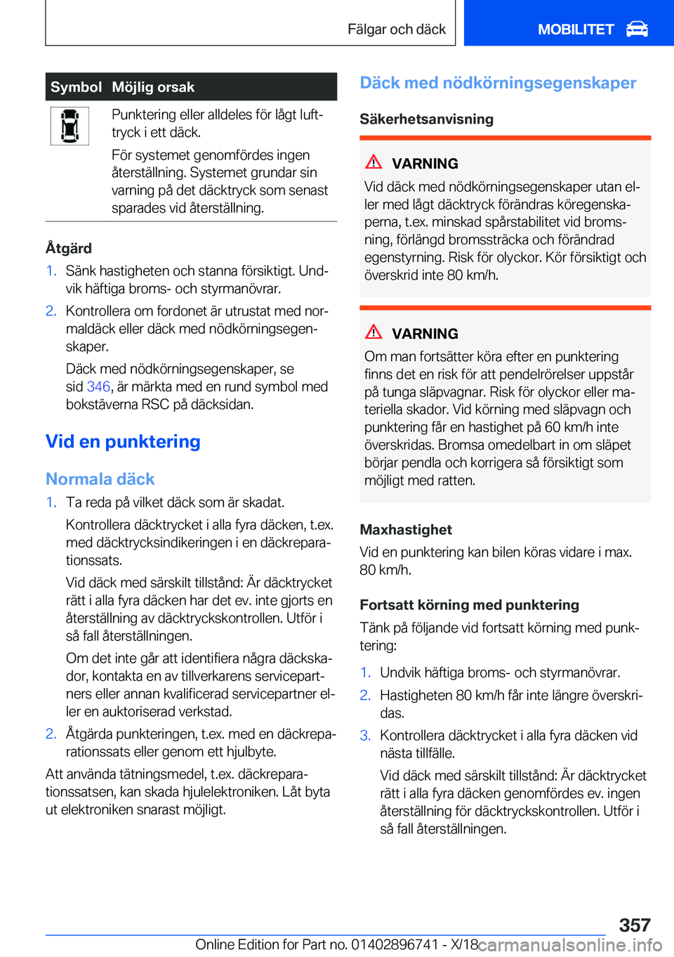 BMW X5 2019  InstruktionsbÖcker (in Swedish) �S�y�m�b�o�l�M�