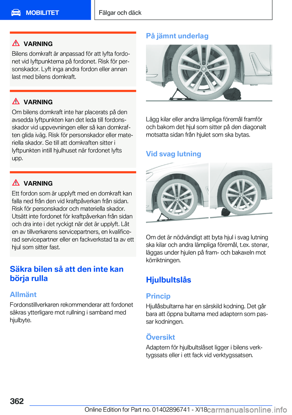BMW X5 2019  InstruktionsbÖcker (in Swedish) �V�A�R�N�I�N�G
�B�i�l�e�n�s��d�o�m�k�r�a�f�t��ä�r��a�n�p�a�s�s�a�d��f�