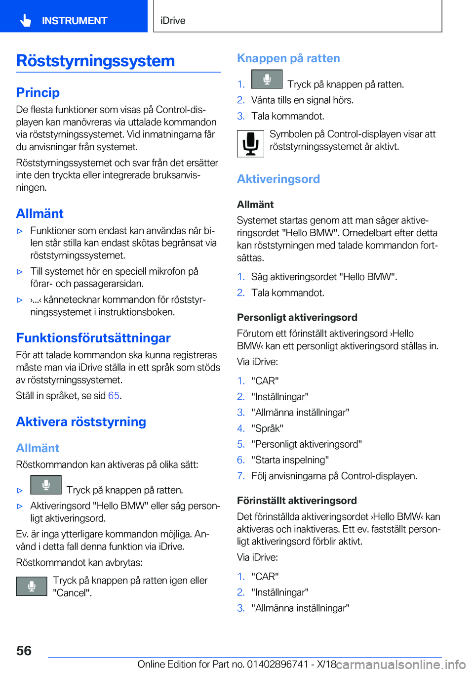 BMW X5 2019  InstruktionsbÖcker (in Swedish) �R�