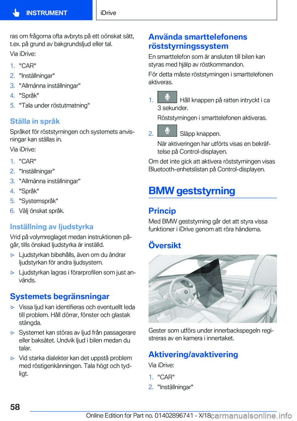 BMW X5 2019  InstruktionsbÖcker (in Swedish) �r�a�s��o�m��f�r�å�g�o�r�n�a��o�f�t�a��a�v�b�r�y�t�s��p�å��e�t�t��o�