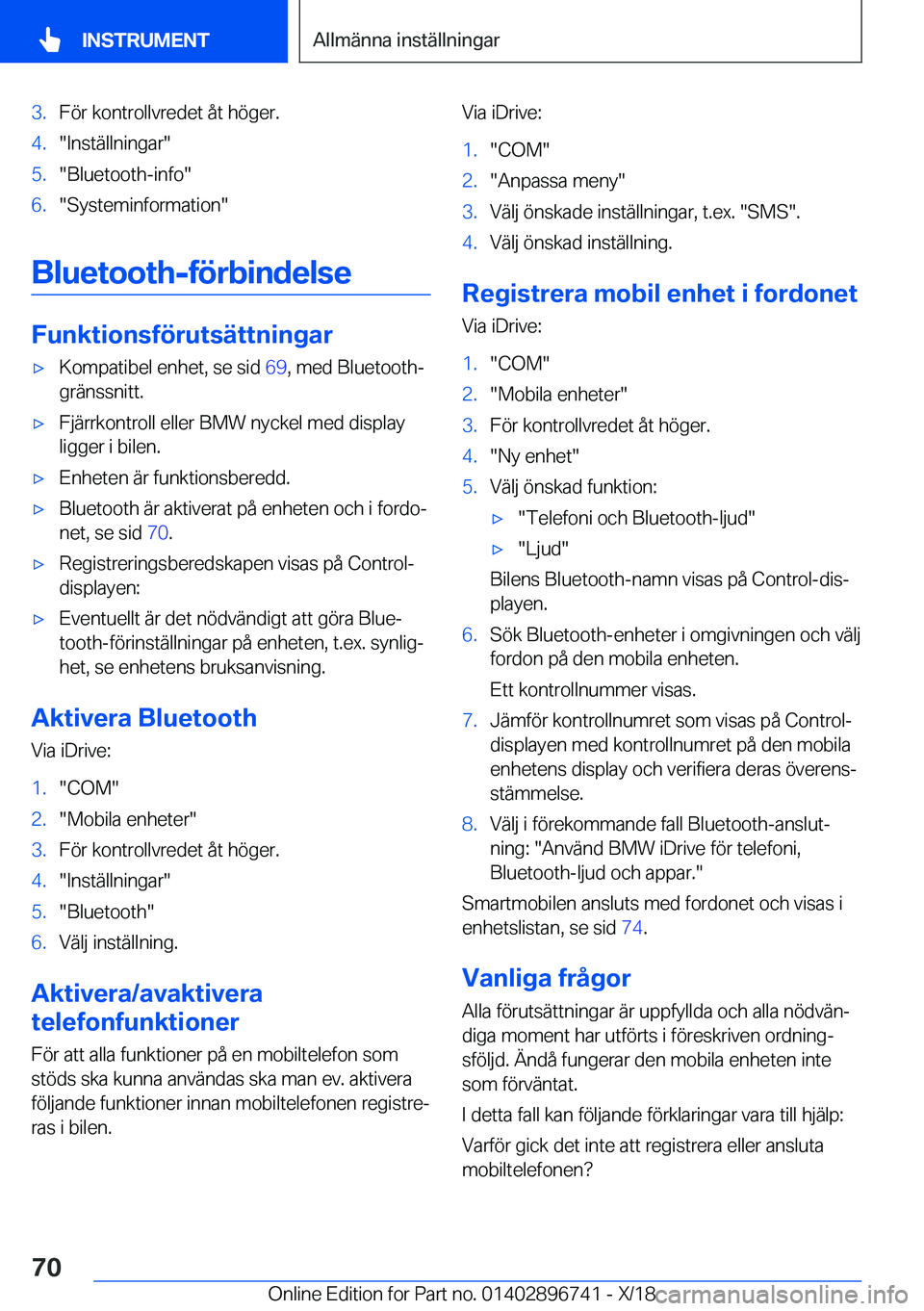 BMW X5 2019  InstruktionsbÖcker (in Swedish) �3�.�F�
