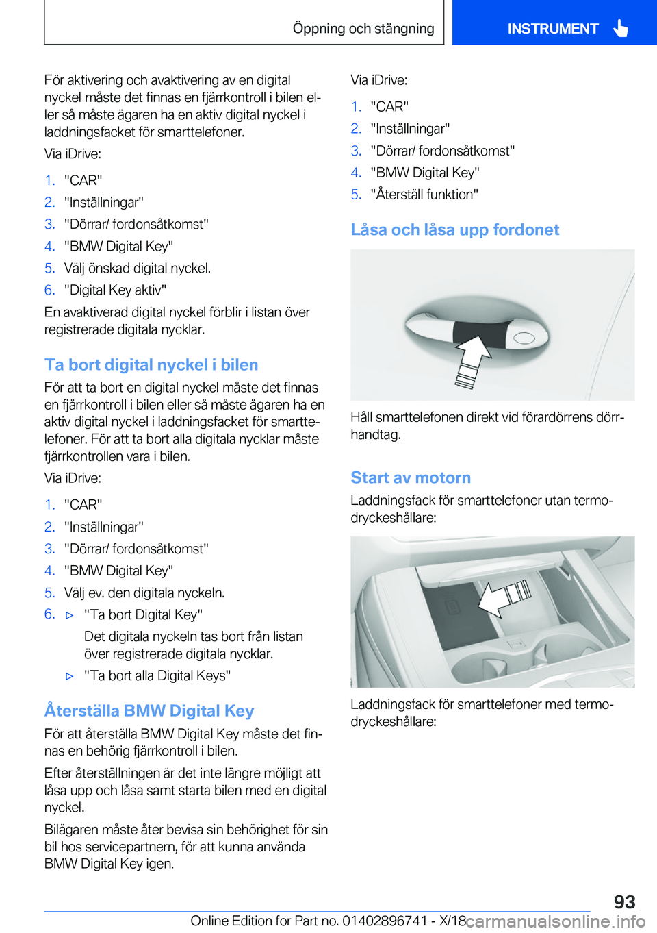 BMW X5 2019  InstruktionsbÖcker (in Swedish) �F�