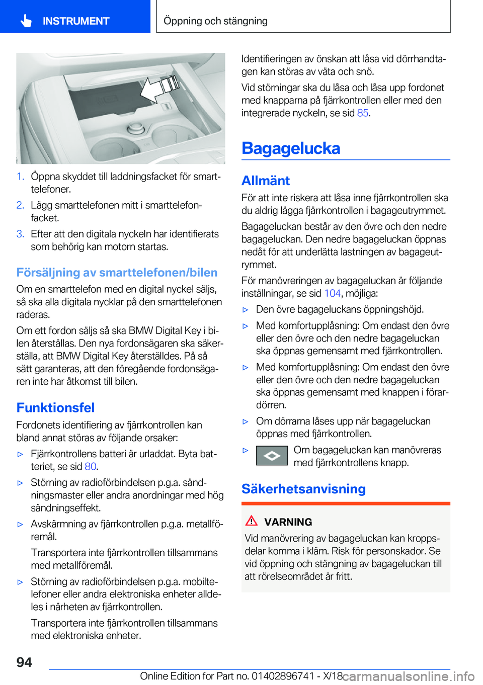 BMW X5 2019  InstruktionsbÖcker (in Swedish) �1�.�