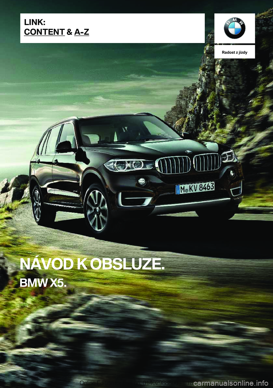 BMW X5 2018  Návod na použití (in Czech) �R�a�d�o�s�t��z��j�