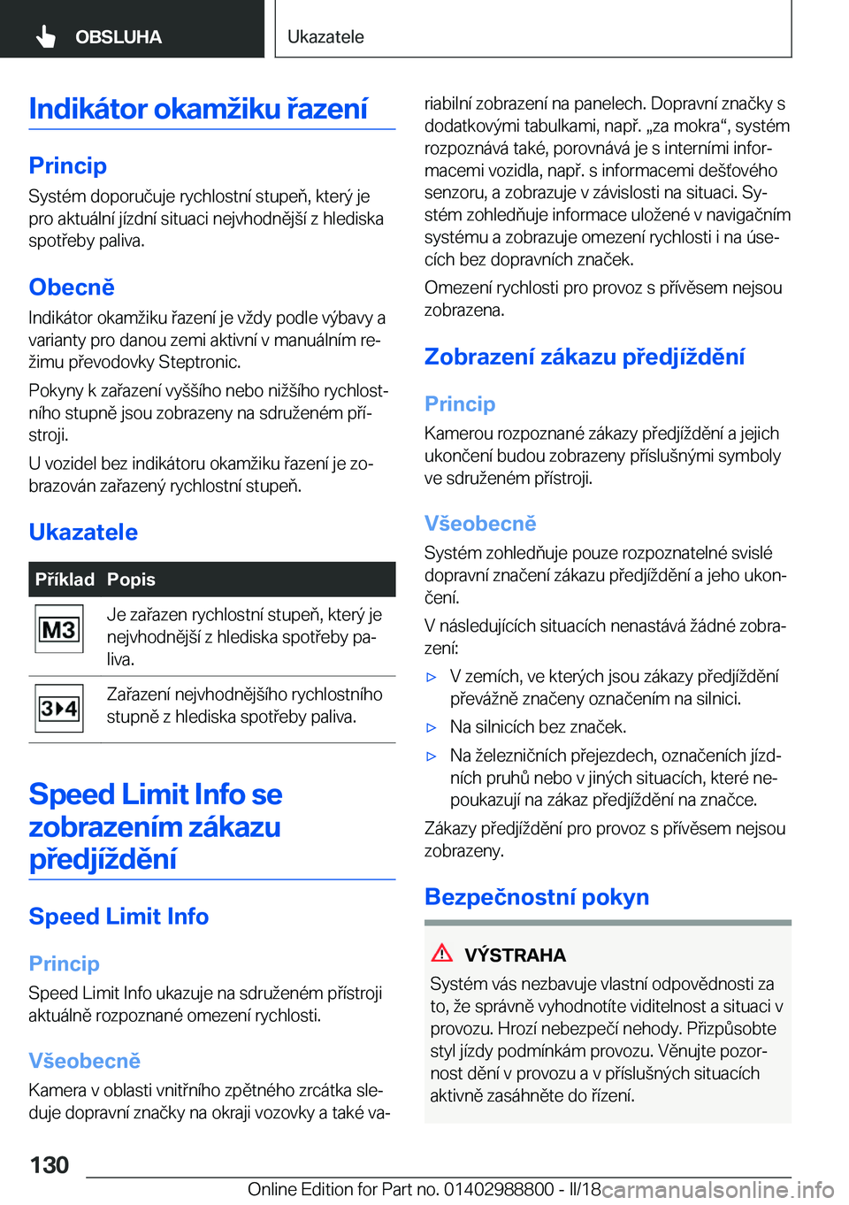 BMW X5 2018  Návod na použití (in Czech) �I�n�d�i�k�