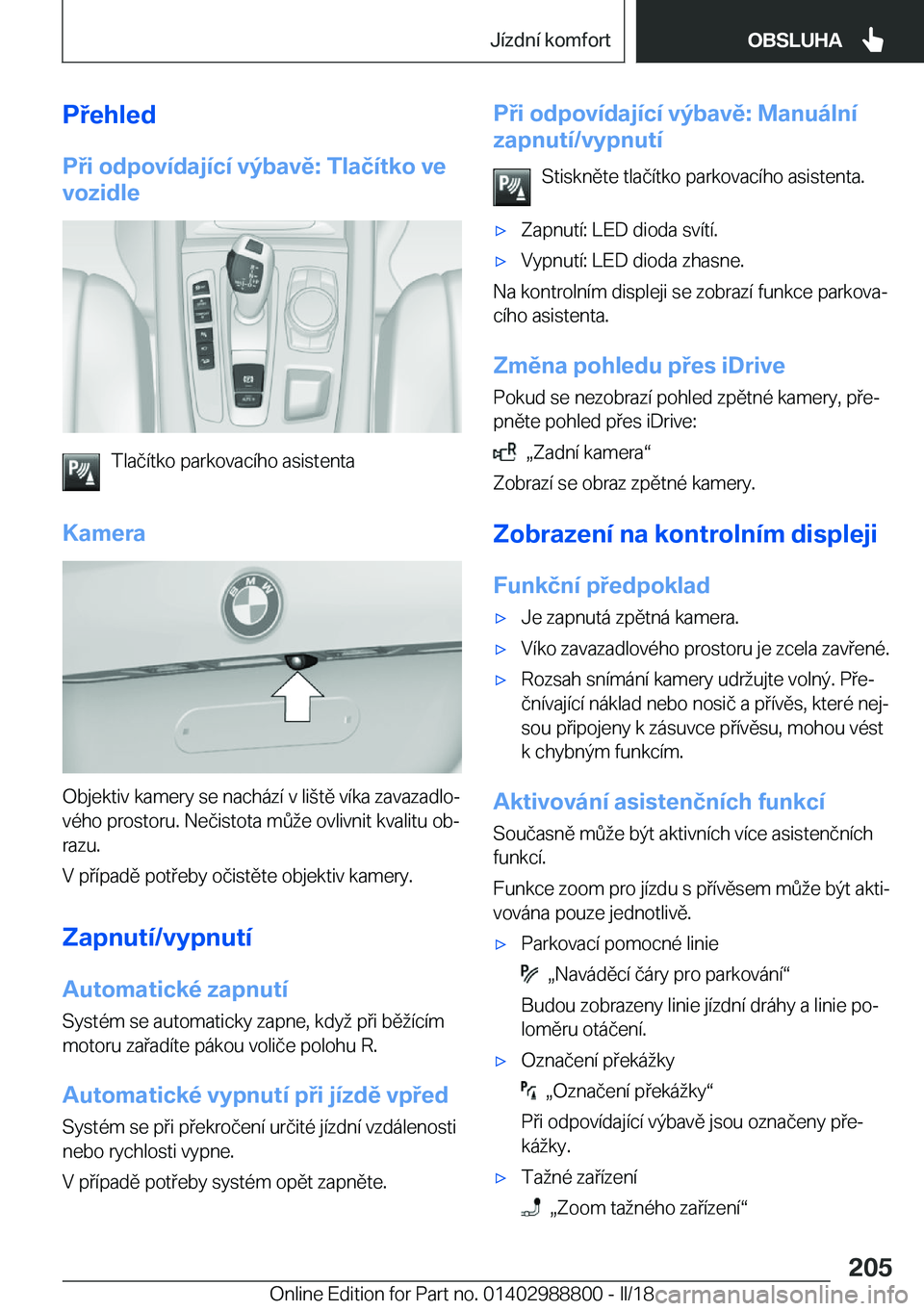 BMW X5 2018  Návod na použití (in Czech) �P�e�h�l�e�d
�P�i��o�d�p�o�v�