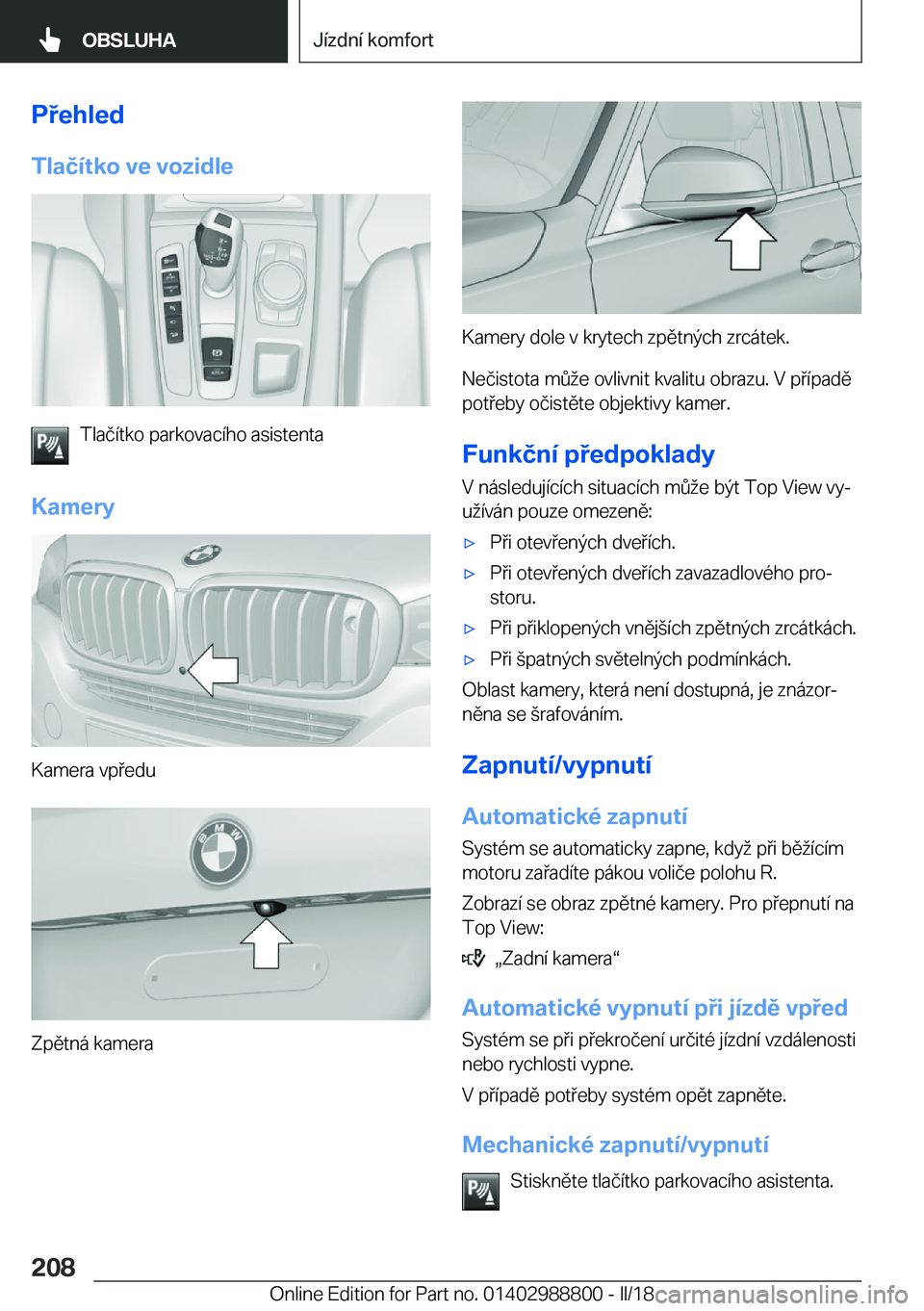 BMW X5 2018  Návod na použití (in Czech) �P�e�h�l�e�d
�T�l�a�č�