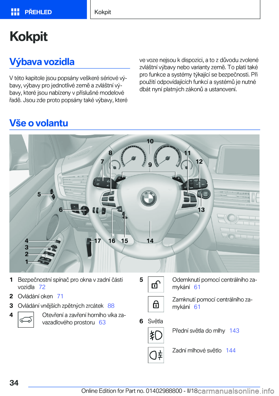 BMW X5 2018  Návod na použití (in Czech) �K�o�k�p�i�t�V�