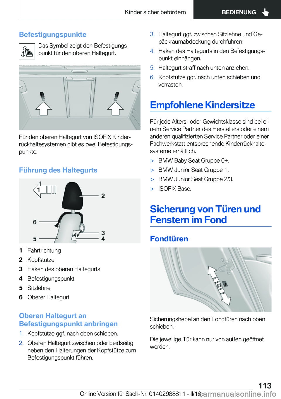 BMW X5 2018  Betriebsanleitungen (in German) �B�e�f�e�s�t�i�g�u�n�g�s�p�u�n�k�t�e�D�a�s� �S�y�m�b�o�l� �z�e�i�g�t� �d�e�n� �B�e�f�e�s�t�i�g�u�n�g�sj
�p�u�n�k�t� �f�