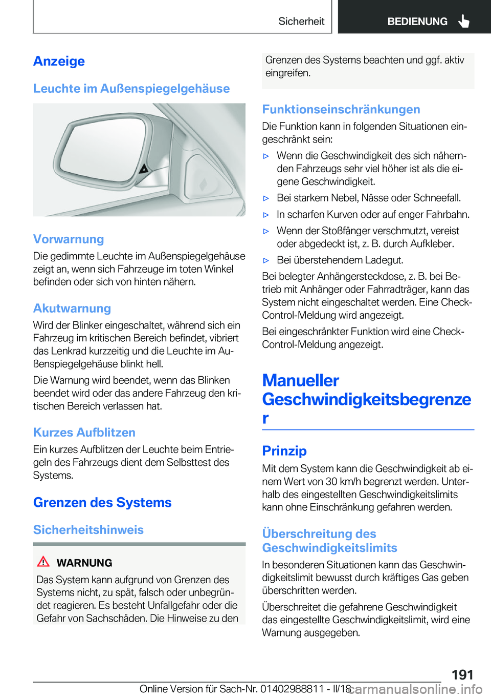 BMW X5 2018  Betriebsanleitungen (in German) �A�n�z�e�i�g�e
�L�e�u�c�h�t�e��i�m��A�u�