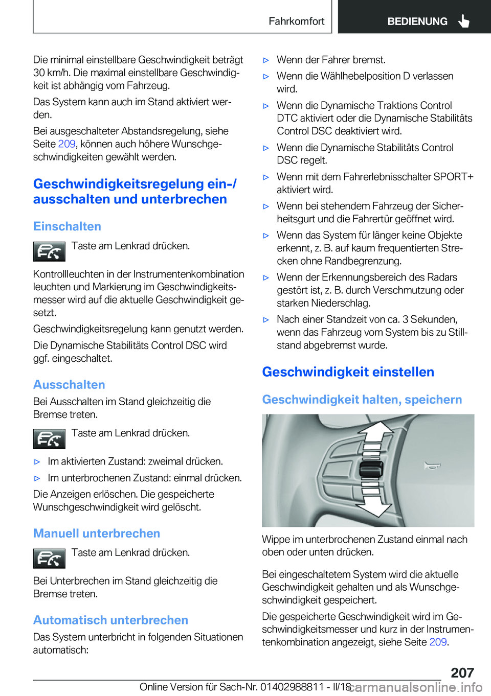 BMW X5 2018  Betriebsanleitungen (in German) �D�i�e� �m�i�n�i�m�a�l� �e�i�n�s�t�e�l�l�b�a�r�e� �G�e�s�c�h�w�i�n�d�i�g�k�e�i�t� �b�e�t�r�