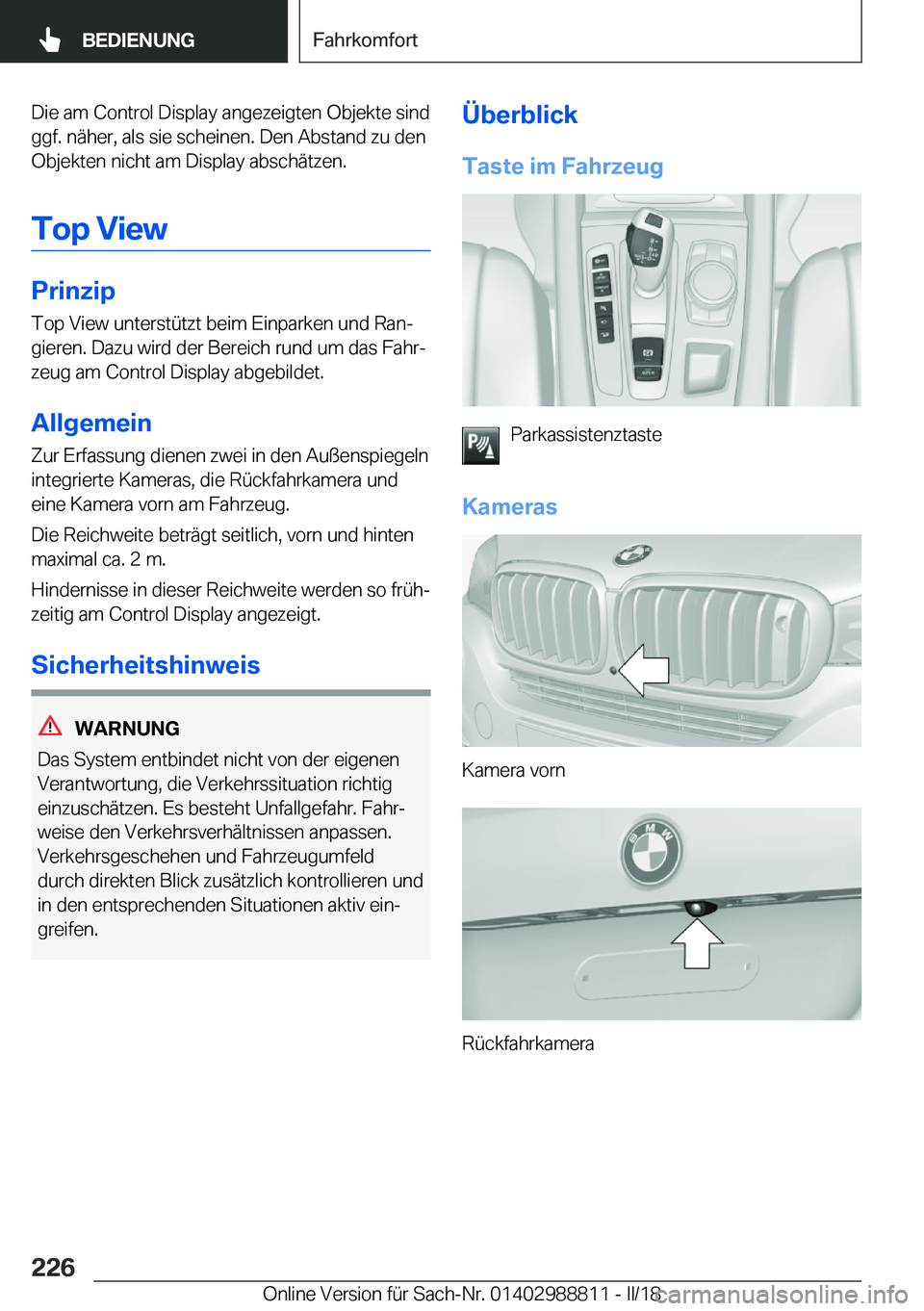 BMW X5 2018  Betriebsanleitungen (in German) �D�i�e� �a�m� �C�o�n�t�r�o�l� �D�i�s�p�l�a�y� �a�n�g�e�z�e�i�g�t�e�n� �O�b�j�e�k�t�e� �s�i�n�d
�g�g�f�.� �n�