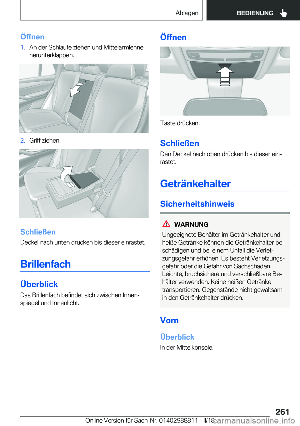 BMW X5 2018  Betriebsanleitungen (in German) �