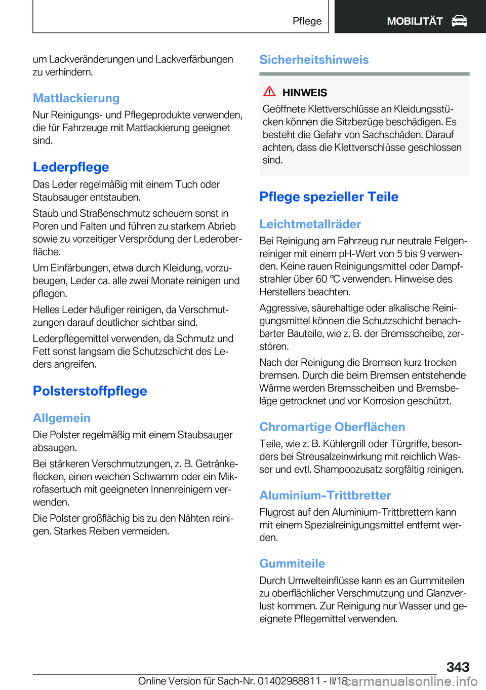 BMW X5 2018  Betriebsanleitungen (in German) �u�m� �L�a�c�k�v�e�r�