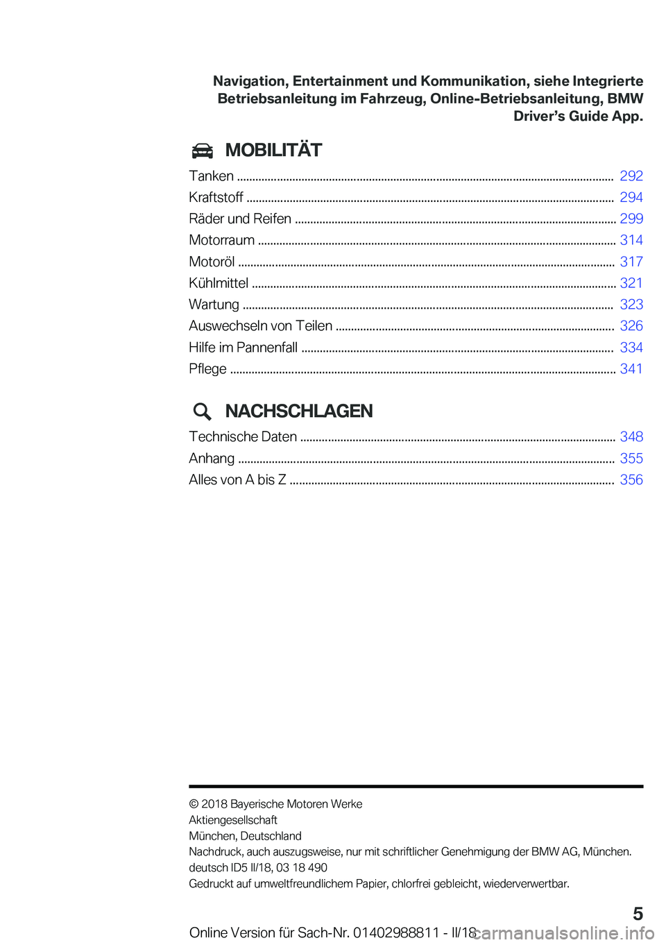 BMW X5 2018  Betriebsanleitungen (in German) �M�O�B�I�L�I�T�