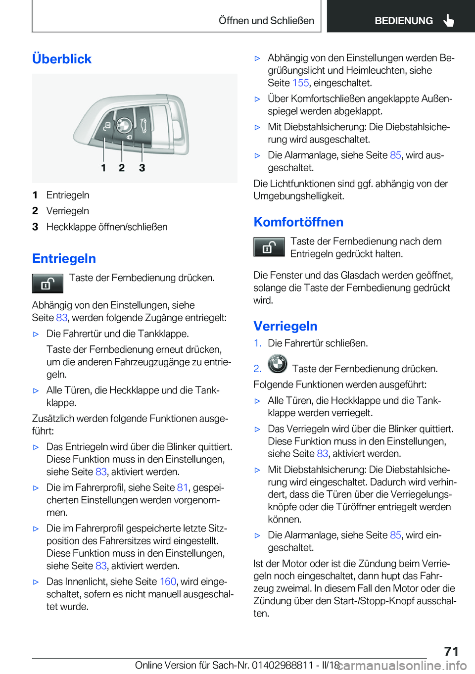 BMW X5 2018  Betriebsanleitungen (in German) �