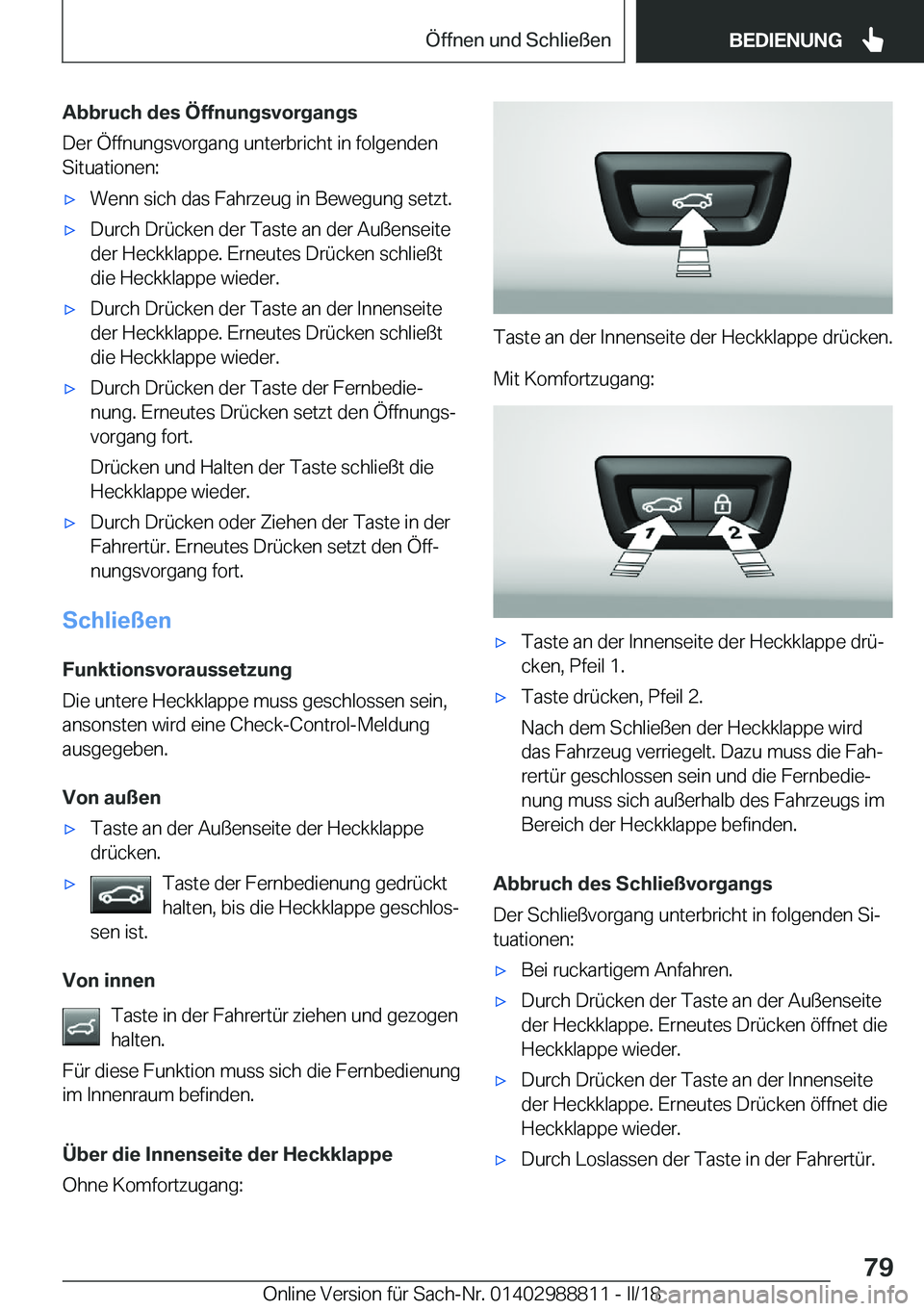 BMW X5 2018  Betriebsanleitungen (in German) �A�b�b�r�u�c�h��d�e�s��