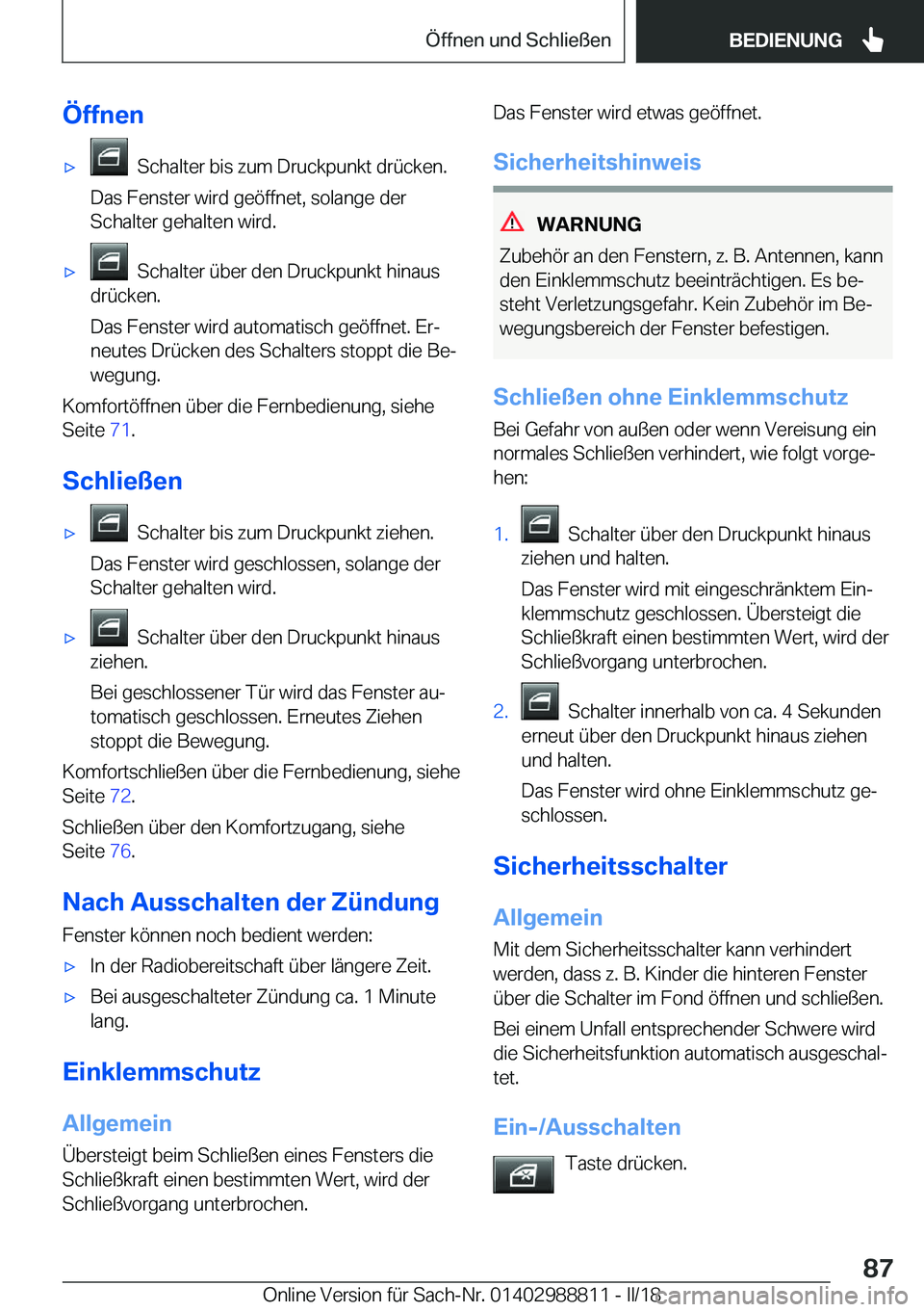 BMW X5 2018  Betriebsanleitungen (in German) �