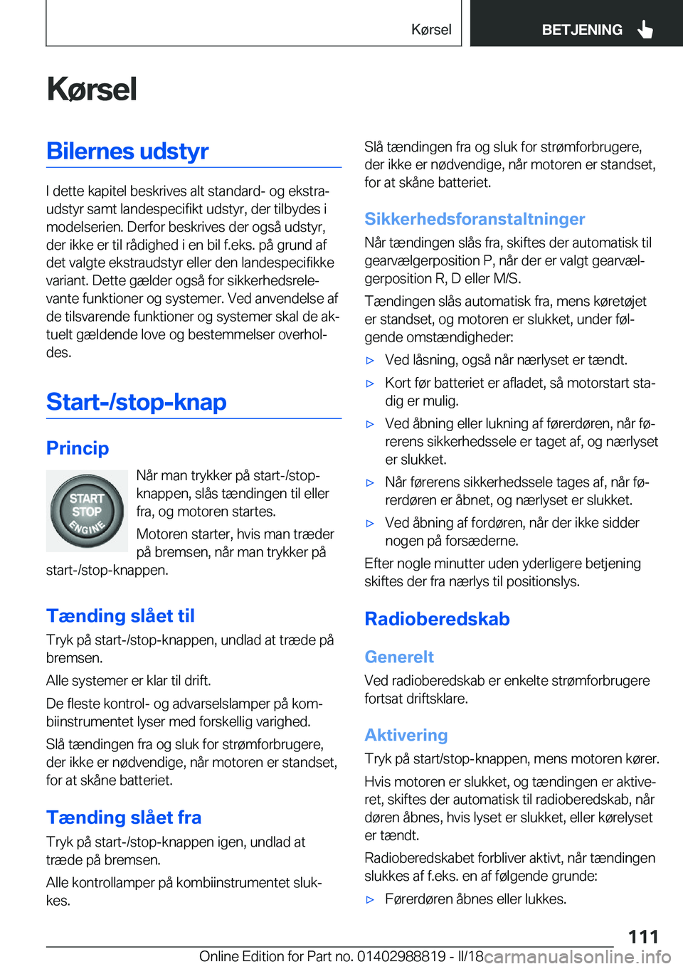 BMW X5 2018  InstruktionsbØger (in Danish) �K�